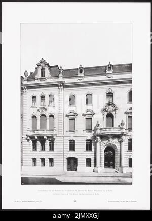 Vohl Carl, business building del segreto Civilkabinet, Berlino. (Da: Nuovi edifici moderni, 4th anni, ed. W. Kick) (1894-1894): Vista. Leggera pressione sulla carta, 44,9 x 32,4 cm (inclusi i bordi di scansione) Foto Stock