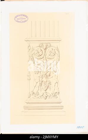 Nohl Maximilian (1830-1863), le sedie del coro nella sala capitolare della cattedrale di Mainz, ed. M. Nohl u. R. Bogler, Glogau 1863 (1863-1863): Vista, dettaglio. Litografia su carta, 44 x 29 cm (inclusi i bordi di scansione) Foto Stock