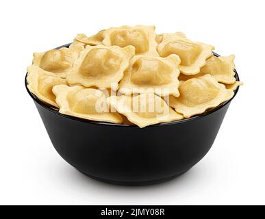 Ravioli italiani isolati su sfondo bianco Foto Stock