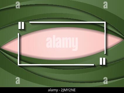 Green material Waves corporate astratto sfondo con citazione vocale bubble frame. Design moderno Vector colorato Illustrazione Vettoriale