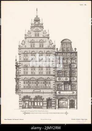 Grothe Oscar, nuove facciate per il centro storico di Brema. Risultato da d. Concorsi d.. V. Richard Landé, Lipsia (senza data): Visualizzazioni. Pressione sulla carta, 48,4 x 35,5 cm (inclusi i bordi di scansione) Foto Stock