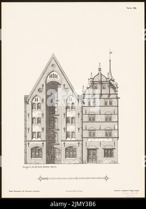 Grothe Oscar, nuove facciate per il centro storico di Brema. Risultato da d. Concorsi d.. V. Richard Landé, Lipsia (senza data): Visualizzazioni. Pressione sulla carta, 48,4 x 35,5 cm (inclusi i bordi di scansione) Foto Stock