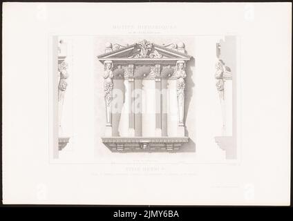 N.N., Eglise St. Germain l'auxerrois, Parigi. (Da: Motifs Historiques d´Architecture et de sculpture d´ornement, ed. Stitching su carta, 32,1 x 45,4 cm (inclusi i bordi di scansione) Foto Stock