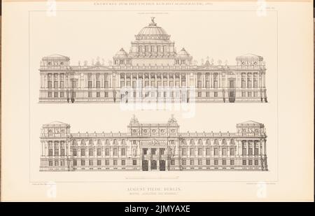 Tieden agosto (1834-1911), edificio del parlamento per il Reichstag tedesco a Berlino nel 1882. (Da: Cartella collettiva di eccellenti progetti competitivi H. 6, ed. Pressione su carta, 29,8 x 46,4 cm (inclusi i bordi di scansione) Foto Stock