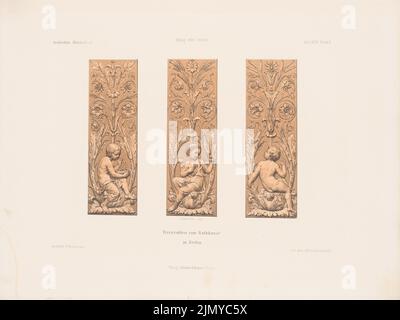 Waesemann Hermann Friedrich (1813-1879), Terracotten dal municipio, Berlino. (Da: Architectural sketchbook, H. 94/6, 1868.) (1868-1868): Visite. Litografia colorata su carta, 25,3 x 33,7 cm (inclusi i bordi di scansione) Foto Stock