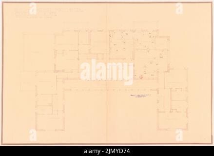 Böhmer Franz (1907-1943), Villa Joachim von Ribbentrop a Berlino-Dahlem. Conversione (05.12.1939): Casa: Pianta OG 1:50. Rottura leggera sulla carta, 64,1 x 93,9 cm (inclusi i bordi di scansione) Foto Stock