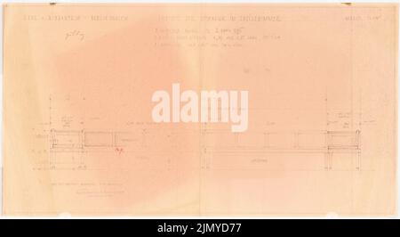 Böhmer Franz (1907-1943), Villa Joachim von Ribbentrop a Berlino-Dahlem. Conversione (1938-1938): Vista del sedile nella sala da pranzo 1:10. Rottura leggera sulla carta, 40,1 x 73,4 cm (inclusi i bordi di scansione) Foto Stock