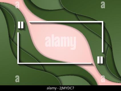 Green material Waves corporate astratto sfondo con citazione vocale bubble frame. Design moderno Vector colorato Illustrazione Vettoriale