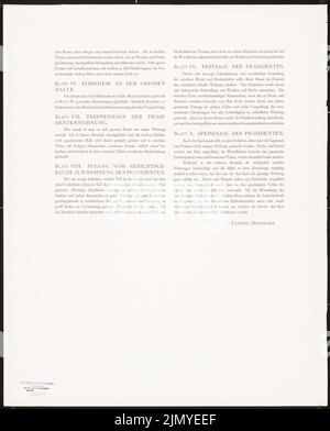 Hoffmann Ludwig (1852-1932), Reichsgericht di Lipsia (1888-1895): Prefazione (da: Reich Court of Building di Lipsia, Lipsia o.J.). Pressione sulla carta, 64,1 x 51,6 cm (inclusi i bordi di scansione) Foto Stock