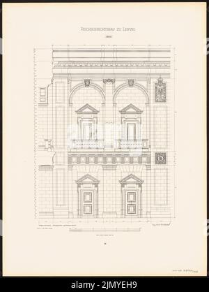 Hoffmann Ludwig (1852-1932), Reichsgericht di Lipsia (1898): Halle (sistema murario) (da: L.H., Reichsgerichtsbau zu Leipzig, Berlino 1898, targa 30). Pressione sulla carta, 61 x 46 cm (inclusi i bordi di scansione) Foto Stock