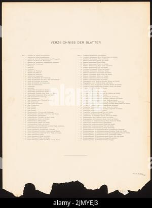 Hoffmann Ludwig (1852-1932), Reichsgericht di Lipsia (1898): Elenco delle commissioni (da: L.H., edificio del Tribunale Reich di Lipsia, Berlino 1898). Pressione sulla carta, 59,9 x 46 cm (inclusi i bordi di scansione) Foto Stock