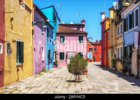 Burano case colorate Foto Stock