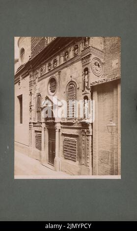 Fotografo sconosciuto, Chiesa della Madonna di Calliere, Bologna (senza dat.): Facciata e portale in una vista inclinata. Foto su cartone, 39,1 x 24,3 cm (inclusi i bordi di scansione) Foto Stock
