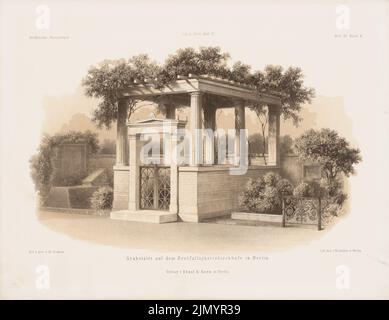 Gropius Martin (1824-1880), tomba al Trinity-Kirchhof, Berlino. (Da: Architectural sketchbook, H. 90/2, 1868.) (1868-1868): Vista prospettica. Litografia colorata su carta, 25,8 x 33,5 cm (inclusi i bordi di scansione) Foto Stock