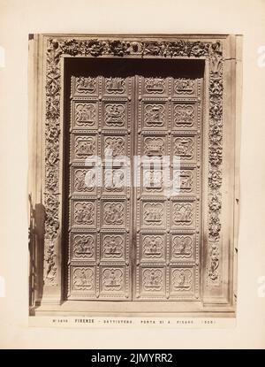 Pisano Andrea, Battistero, Firenze. Sud portale (senza data): Vista Bronzetür con rilievo presentazione: Scene della vita di Giovanni 'del Battista. Foto, 28,9 x 21,9 cm (inclusi i bordi di scansione) Foto Stock