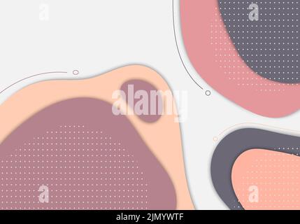 Astratto colorato doodle modello design decorativo con punti bianchi halftone. Design sovrapposto con sfondo di colori freschi. Vettore Illustrazione Vettoriale