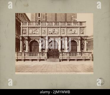 Sansovino Jacopo (1486-1570), S. Marco a Venezia. Loggeta ai piedi del Campanile (senza DAT.): Vista facciata con balaustra e ingranaggio in bronzo. Foto su cartone, 28,6 x 35,4 cm (inclusi i bordi di scansione) Foto Stock