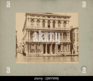 Longhena Baldassare (1598-1682), Palazzo Rezzonico, Venezia (senza dat.): Vista della facciata dal Canal Grande. Foto su cartone, 28,8 x 35,3 cm (inclusi i bordi di scansione) Foto Stock