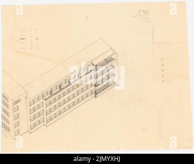 Böhmer Franz (1907-1943), ospedale (1925-1925): Axometry. Matita su trasparente, 45,2 x 57 cm (inclusi i bordi di scansione) Foto Stock