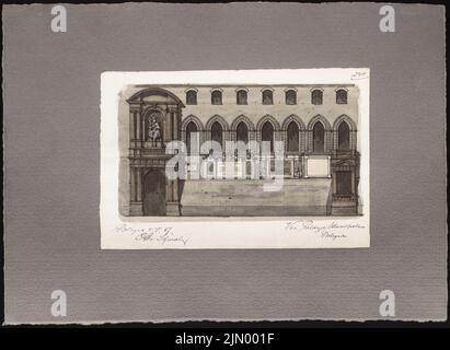 Schmalz otto (1861-1915), schizzi di viaggio dall'Italia (04.05.1887): Bologna: Palazzo Municipal (vista). Acquerello Tusche su carta, 31 x 42,5 cm (inclusi i bordi di scansione) Foto Stock
