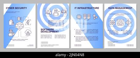 Modello di brochure per i settori IT più diffusi con gradiente blu Illustrazione Vettoriale