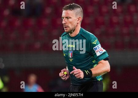 Monza, Italia. 07th ago 2022. Marco Serra (Referee) durante AC Monza vs Frosinone Calcio, partita di calcio italiana Coppa Italia a Monza, Italia, Agosto 07 2022 Credit: Agenzia fotografica indipendente/Alamy Live News Foto Stock