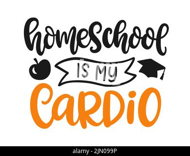 Home School concetto calligrafia moderna Illustrazione Vettoriale