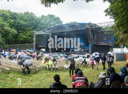 Tappa principale al Django Reinhardt Festival di Fontainebleau, Francia. Foto Stock