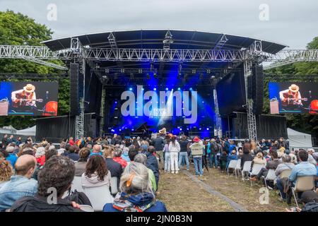 Tappa principale al Django Reinhardt Festival di Fontainebleau, Francia. Foto Stock