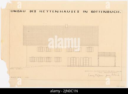 Böhmer Franz (1907-1943), Hettenhaus in Rottenbuch (06,1934): Ansihct da sud 1:50. Matita su trasparente, 45,2 x 65,4 cm (compresi i bordi di scansione) Böhmer & Petrich : Hettenhaus, Rottenbuch Foto Stock