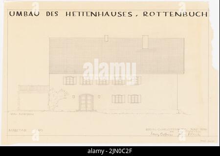 Böhmer Franz (1907-1943), Hettenhaus a Rottenbuch (06,1934): Vista del nord 1:50. Matita su trasparente, 41,8 x 62,7 cm (compresi i bordi di scansione) Böhmer & Petrich : Hettenhaus, Rottenbuch Foto Stock