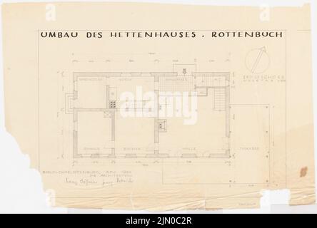 Böhmer Franz (1907-1943), Hettenhaus in Rottenbuch (06,1934): Pianta piano terra 1:50. Matita su trasparente, 50,1 x 74,1 cm (compresi i bordi di scansione) Böhmer & Petrich : Hettenhaus, Rottenbuch Foto Stock