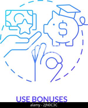 USA l'icona del concetto di gradiente blu bonus Illustrazione Vettoriale