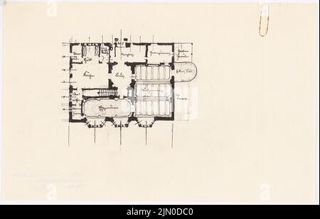 Rüster Emil (1883-1949), villa (senza dat.): Pianta del pavimento. Matita e inchiostro su carta, 14,4 x 22,4 cm (compresi i bordi di scansione) Rüster Emil (1883-1949): Villa Foto Stock