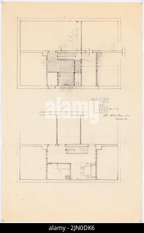 Rüster Emil (1883-1949), casa singola (senza data): Piantine. Matita su carta, 33,3 x 21,5 cm (compresi i bordi di scansione) Rüster Emil (1883-1949): Einfamilienhaus Foto Stock