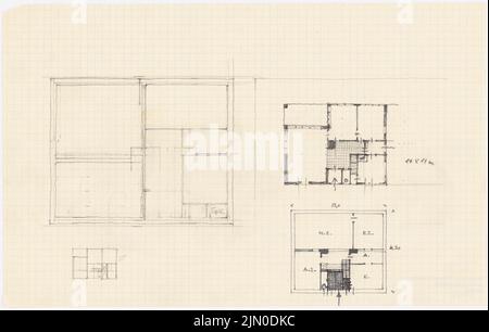 Rüster Emil (1883-1949), casa singola (senza data): Pianta. Matita e inchiostro su carta, 21,3 x 33,4 cm (compresi i bordi di scansione) Rüster Emil (1883-1949): Einfamilienhaus Foto Stock