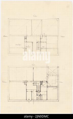 Rüster Emil (1883-1949), casa singola (senza data): Pianta. Matita e inchiostro su carta, 33,3 x 21,2 cm (compresi i bordi di scansione) Rüster Emil (1883-1949): Einfamilienhaus Foto Stock