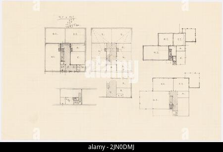 Rüster Emil (1883-1949), casa singola (senza data): Pianta. Matita su carta, 21,4 x 33,7 cm (compresi i bordi di scansione) Rüster Emil (1883-1949): Einfamilienhaus Foto Stock