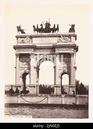 Fotografo sconosciuto, Arco della Pace a Milano (senza dat.): Vista. Foto su cartone, 26,1 x 19,8 cm (compresi i bordi di scansione) N. : Arco della Pace, Mailand Foto Stock