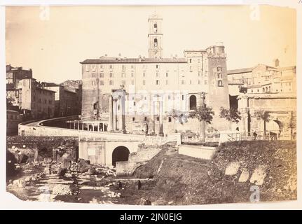 Fotografo sconosciuto, Campidoglio a Roma (senza data): Vista del Campidoglio dal Foro Romano. Foto su cartone, 18,1 x 26,1 cm (compresi i bordi di scansione) N. : Kapitol, Rom Foto Stock