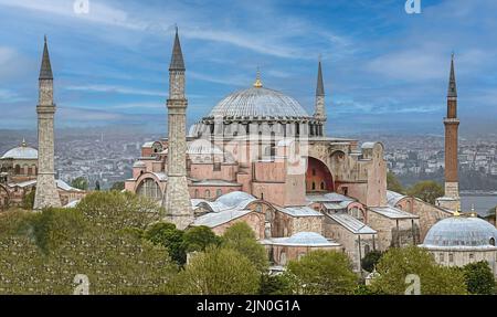 Istanbul, Turchia - 29 aprile 2022 - la Moschea di Hagia Sophia. Foto Stock