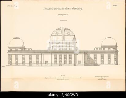 Architetto sconosciuto, osservatorio Potsdam-Babelsberg (1914-1918): Vista nord 1: 100. Litografia colorata su carta, 55,3 x 75,8 cm (compresi i bordi di scansione) Thür Georg (1846-1924): Sternwarte Potsdam-Babelsberg Foto Stock