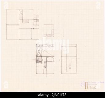 Rüster Emil (1883-1949), casa singola (senza data): Piantine. Matita su carta, 18,7 x 21,3 cm (compresi i bordi di scansione) Rüster Emil (1883-1949): Einfamilienhaus Foto Stock