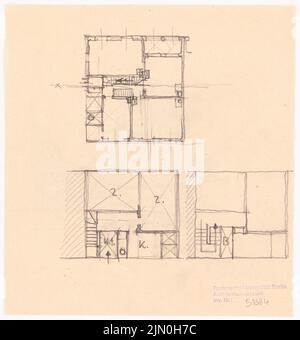 Rüster Emil (1883-1949), casa singola (senza data): Piantine. Matita su carta, 21,4 x 20,1 cm (compresi i bordi di scansione) Rüster Emil (1883-1949): Einfamilienhaus Foto Stock