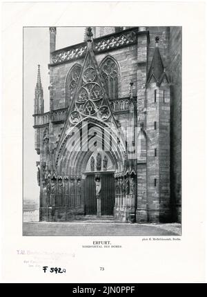 Immagine reale Prussiana di misurazione, cattedrale di Erfurt (senza dat.): Portale Nord. Foto su carta, 25,9 x 19 cm (compresi i bordi di scansione) Königlich Preußische Messbild-Anstalt: Dom a Erfurt (ohne DAT.) Foto Stock