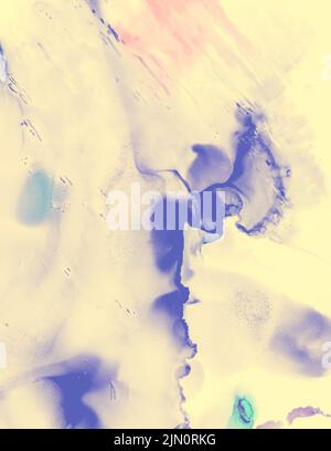 Modello di invito al matrimonio. Liquido pastello giallo Foto Stock