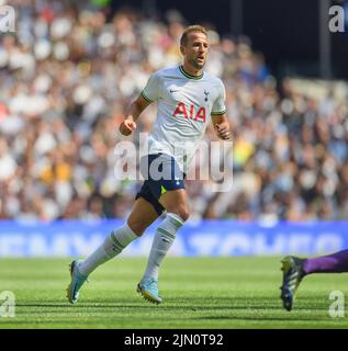 06 ago 2022 - Tottenham Hotspur v Southampton - Premier League - Tottenham Hotspur Stadium Tottenham's Harry Kane durante la partita contro Southampton Picture Credit : © Mark Pain / Alamy Live News Foto Stock