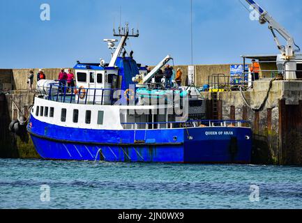 Tory Island Ferry a Magheraroarty Harbour, County Donegal, Irlanda Foto Stock