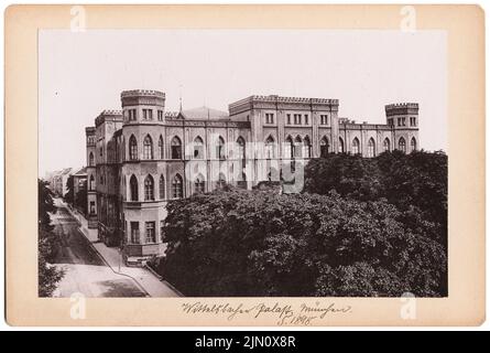 Gärtner Friedrich von (1791-1847), Wittelsbacher Palast a Monaco (senza dat.): Vista. Foto, 11,7 x 17,3 cm (compresi i bordi di scansione) Gärtner Friedrich von (1791-1847): Wittelsbacher Palast in München (ohne DAT.) Foto Stock