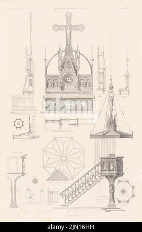 Otzen Johannes (1839-1911), St. Johanniskirche, Amburgo-Altona. (Da: Atlas alla rivista for Building, ed. V.F. Endell, Jg. 27, 1877.) (1877-1877): Dettagli. Pressione su carta, 45 x 28,8 cm (compresi i bordi di scansione) Otzen Johannes (1839-1911): St. Johanniskirche, Amburgo-Altona. (Aus: Atlas zur Zeitschrift für Bauwesen, hrsg. v. F. Endell, Jg. 27, 1877) Foto Stock